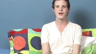 Interviewed twink Timo Garrett wanking off before cumshot