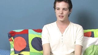 Interviewed twink Timo Garrett wanking off before cumshot