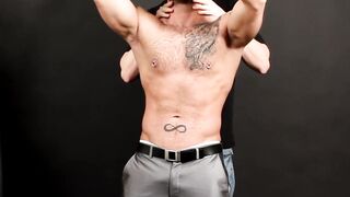 Inked and pierced athlete cums after being deepthroated