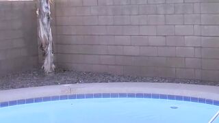 Tattooed twink drills horny pool boy after hot cock sucking