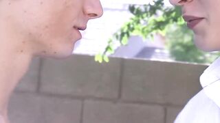Tattooed twink drills horny pool boy after hot cock sucking