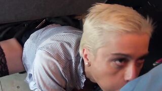 three hole sex into the elevator with secretary Mila Milan