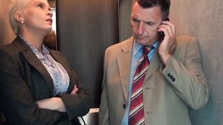 three hole sex into the elevator with secretary Mila Milan