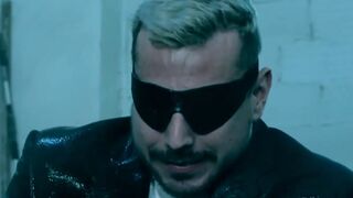 Blindfolded businessman Dani Rivera sucked dildo and fucked