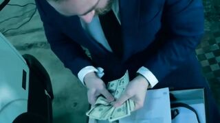 Blindfolded businessman Dani Rivera sucked dildo and fucked