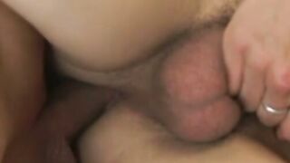 Amateur twink deepthroats hard cock before being ass fucked