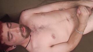 Redhead straight thug Samuel Phatom cums while jerking off