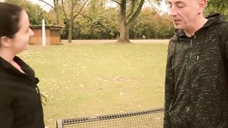 Fitness coach seduces young woman while doing sports