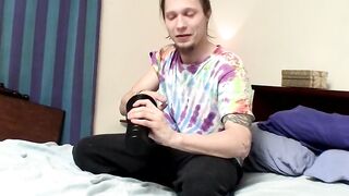 White thug Max making his dick squirt hot jizz