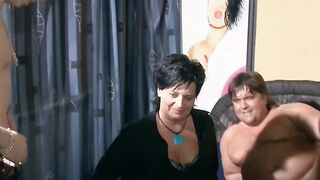 Fat German on her first visit to the swingers club