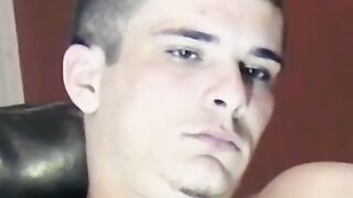 Amateur butt muncher grabs his big dick and masturbates
