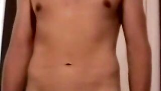 Blond amateur eagerly jacks off his solid cock and cums