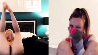 Big juicy tits Aidra Fox plays with pussy on webcam for dyke
