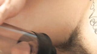 Pierced horny twink Nicky wanking and dick pumping for cum