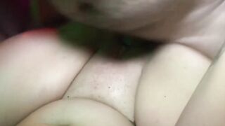 Squirt inside and continue fucking during group sex