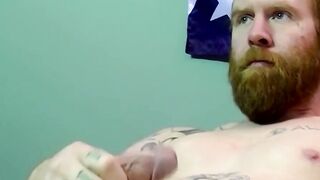 Ginger amateur with huge beard sucked dry by mature homo