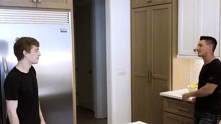Musclular stepdad throat fucks and ass ravaged cute twink