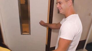 Fucking inside the elevator with chinese Melissa Deep