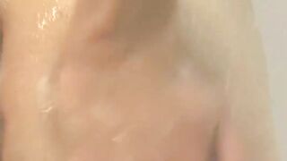 Cute twink Rad showers and stuffs dildo in tight ass solo