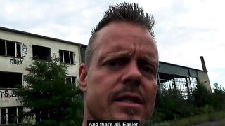 Blonde has a sex date outdoor with a willing bro