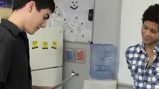 Skinny twink Felix ass filled with big cock in classroom