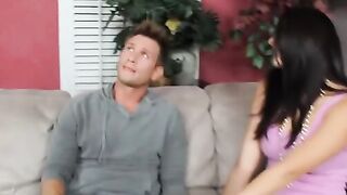 Holly Michaels fucking inside the couch with her tattoos