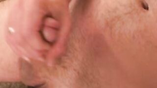 Horny senior moans while stroking his hard cock in hot solo