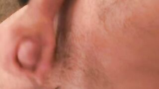 Horny senior moans while stroking his hard cock in hot solo