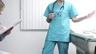 Nurse Jessica Ryan fingers blonde Harlow West and prepares he for the doctors cock