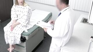 Nurse Jessica Ryan fingers blonde Harlow West and prepares he for the doctors cock