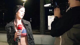 Real street casting for a outdoors fucked