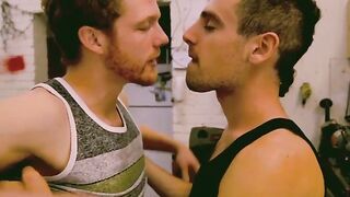 Lovely Storm slides his throbbing cock into the hairy ass of sexy Elijah