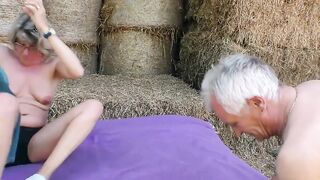 Experienced German ex-wife fucks older farmer