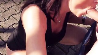 Outdoors nailed with filthy big tit MILF