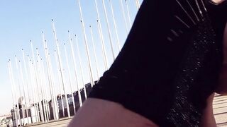 Outdoors nailed with filthy big tit MILF