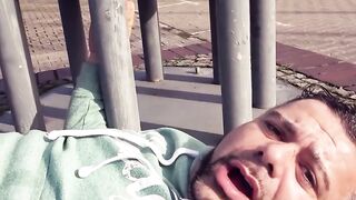 Outdoors nailed with filthy big tit MILF