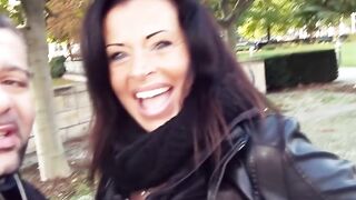Outdoors nailed with filthy big tit MILF