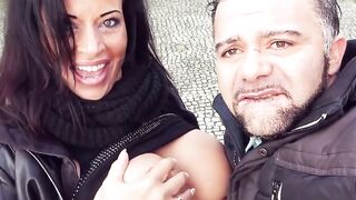 Outdoors nailed with filthy big tit MILF