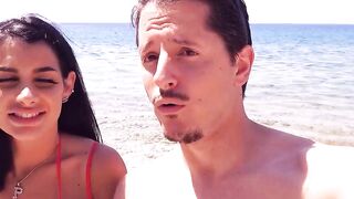 2 Latinas into a 3 way on the Rosa Rozita beach