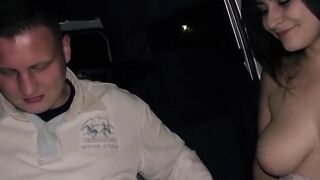 Vehicle sex for 3 at the German street casting