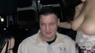 Vehicle sex for 3 at the German street casting