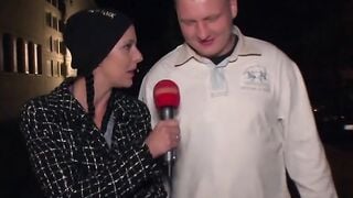 Vehicle sex for 3 at the German street casting