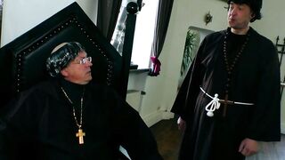 Monk seduces the Russian cleaning lady for sex