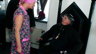 Monk seduces the Russian cleaning lady for sex