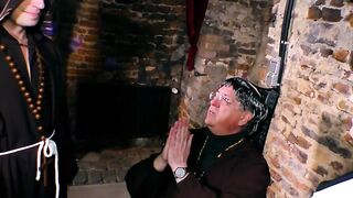 Priest fucks adorable nun during sex into church