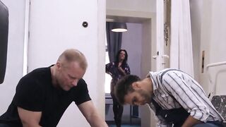 Nylon mom Vivian African seduces 2 guys