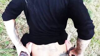 Secretly filming sex outdoors with a inked woman