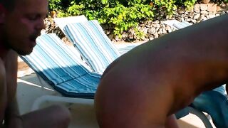 Old vacationer lets herself be pounded by a young boy
