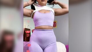 Latina spinner tries new outfits and dick