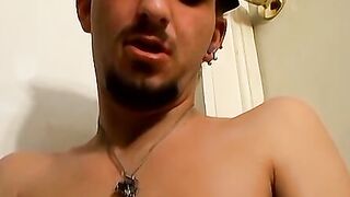 Sexy Jester enjoys pumping his cock before shooting his hot loads